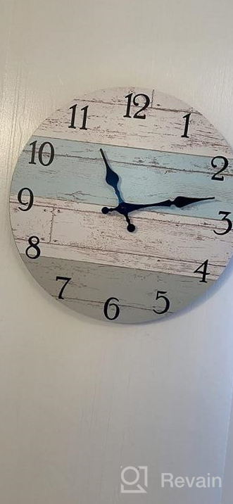 img 1 attached to 10 Inch Jomparis Silent Non-Ticking Wooden Wall Clock - Vintage Rustic Country Tuscan Style Home Decor review by Ronald Duguay