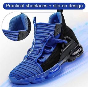 img 2 attached to JMFCHI Basketball Sneakers High Top Non Slip Girls' Shoes - Athletic