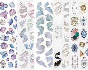 img 4 attached to DIY Floral Ballet Shoe Nail Stickers: 5 Sheet Pack Of 3D Ribbon Flowers Transfer Decals For Glamorous Nail Art Decoration By EnForten