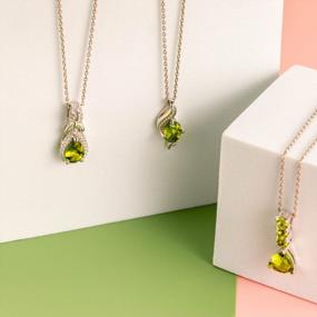 img 1 attached to Stunning Peora Peridot Pendant - 925 Sterling Silver & Natural Gemstone: A Perfect Gift For Women