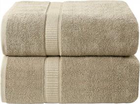img 3 attached to 2 Pack Luxury 600 GSM Beige Bath Sheets - 35 X 70 Inches - Highly Absorbent & Soft Extra Large Towels By Oakias