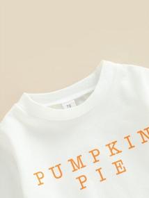 img 1 attached to Halloween Outfit Set For Baby Girls: Printed Letter Pumpkin Sweater Top And Flared Bell Bottom Pants