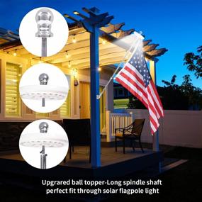 img 3 attached to 6FT Silver Wall Mount Flag Pole With Adjustable Holder Bracket & Aluminum Rings For Residential Yard Porch - Tangle Free, Fits Most Solar Light Flagpole
