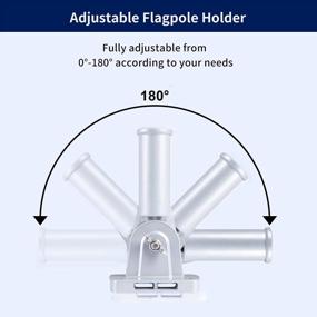 img 2 attached to 6FT Silver Wall Mount Flag Pole With Adjustable Holder Bracket & Aluminum Rings For Residential Yard Porch - Tangle Free, Fits Most Solar Light Flagpole
