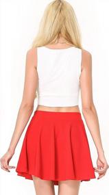 img 2 attached to Moxeay Stretch High Waisted Pleated Skater Skirt For Women - A-Line Circle Mini Skirt