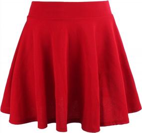 img 4 attached to Moxeay Эластичная плиссированная юбка-фигурка с высокой талией для женщин - Круглая мини-юбка трапециевидной формы
