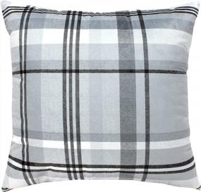 img 2 attached to Grey Buffalo Check Plaid 20X20 Inch Velvet Throw Pillow Cover (2 Pc) Decorative Cushion Case For Farmhouse Couch Sofa Bedroom Home Decor Gingham Pillowcases