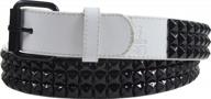 👔 men's studded leather belt with black pyramid accents in black logo