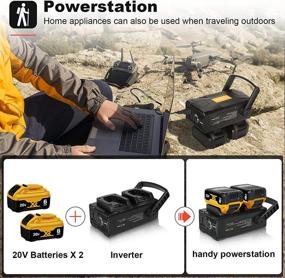 img 3 attached to ⚡️ SunMilY 150W Portable Power Supply Inverter: Compatible with Dewalt 20V Battery, DC 20V to AC 110V~120V, Modified Sine Wave, AC Outlet and Dual USB - Battery Not Included