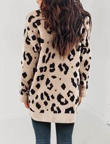 img 3 attached to Stay Trendy With ZESICA Women'S Long Sleeves Open Front Leopard Print Sweater Cardigan