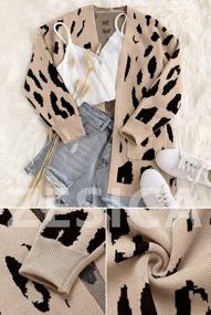 img 2 attached to Stay Trendy With ZESICA Women'S Long Sleeves Open Front Leopard Print Sweater Cardigan