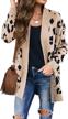 stay trendy with zesica women's long sleeves open front leopard print sweater cardigan logo