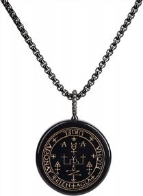 img 4 attached to Obsidian Stone Archangel Sigil Pendant Necklace - COAI Religious Jewelry