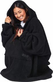 img 2 attached to The Ultimate Cozy Comfort: The Comfy Teddy Bear Quarter-Zip Oversized Blanket With Microfiber And Sherpa, As Seen On Shark Tank - Your All-In-One Solution For Chilly Nights