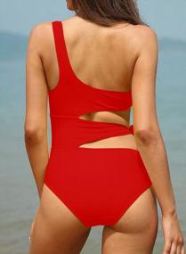 img 2 attached to Women'S One Shoulder Bandage Monokini Swimsuit - SHEKINI Cutout Bathing Suit
