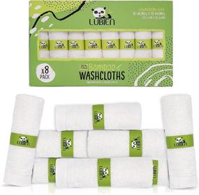 img 1 attached to 👶 LUBIEN Bamboo Baby Washcloths - 8 Pack | Ultra Soft Bath Face Towel for Sensitive Skin | Baby Wipes | Newborns, Infants, Toddlers | Baby Registry, Shower Gift | Girls, Boys | White