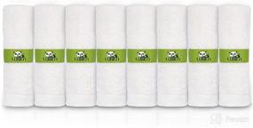 img 4 attached to 👶 LUBIEN Bamboo Baby Washcloths - 8 Pack | Ultra Soft Bath Face Towel for Sensitive Skin | Baby Wipes | Newborns, Infants, Toddlers | Baby Registry, Shower Gift | Girls, Boys | White