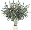 28 inch artificial olive branches greenery stems fake eucalyptus plant for vase fillers wedding bouquets wreath floral arrangement decor - 6pcs by jpsor logo
