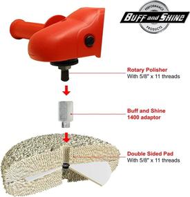 img 2 attached to 🔄 Buff and Shine - Double Sided Pad Adapter and Wool Buffing Pads - Zinc Plated Steel - 5/8" x 11 Male to 5/8" x 11 Female (BFS-1400) - Enhance Your Polishing Efficiency!