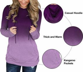 img 3 attached to Onlypuff Womens Hoodie Sweatshirts Casual Tunic Tops Long Sleeve Hoody With Kangaroo Pockets
