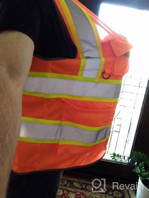 img 1 attached to High-Visibility Safety Vest W/ Pockets, Mic Tab, Reflective Strips, Zipper & Meets ANSI/ISEA Standards - SHORFUNE review by Daniel Icyblue