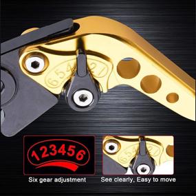 img 2 attached to 🔧 MRELC CNC Short Brake Clutch Levers for Honda GROM MSX125 (2014-2019) CBR250R (2011-2013) CBR300R/CB300F/FA (2014-2019) CB400F/CB400R (2013-2015) CBR500R/CB500F/X (2013-2019) Monkey 125 (2018-2019) - Golden Finish