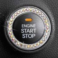 frienda bling car crystal rhinestone ring emblem sticker push start button | ignition bling ring sticker | stylish car interior accessory for women (ab color) логотип