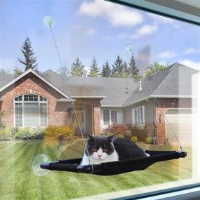 img 4 attached to 🐱 Fabula Life Cat Window Perch, Space-Saving Cat Hammock for Rest and Sunbathing, Durable Screw Suction Cups, 360° Sunbath Cat Bed Supports up to 50 lbs