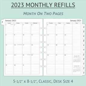 img 3 attached to 2023 Monthly Desk Planner Refill 5-1/2" X 8-1/4", 12 Months Jan To Dec, 2 Pages Per Month, Ruled Boxes, 7-Hole Punched For Desk Size 4