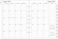 2023 monthly desk planner refill 5-1/2" x 8-1/4", 12 months jan to dec, 2 pages per month, ruled boxes, 7-hole punched for desk size 4 logo