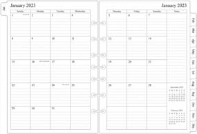 img 4 attached to 2023 Monthly Desk Planner Refill 5-1/2" X 8-1/4", 12 Months Jan To Dec, 2 Pages Per Month, Ruled Boxes, 7-Hole Punched For Desk Size 4