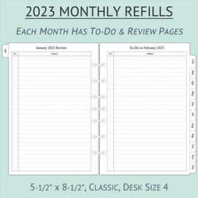 img 2 attached to 2023 Monthly Desk Planner Refill 5-1/2" X 8-1/4", 12 Months Jan To Dec, 2 Pages Per Month, Ruled Boxes, 7-Hole Punched For Desk Size 4