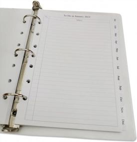 img 1 attached to 2023 Monthly Desk Planner Refill 5-1/2" X 8-1/4", 12 Months Jan To Dec, 2 Pages Per Month, Ruled Boxes, 7-Hole Punched For Desk Size 4