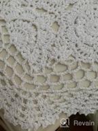 img 1 attached to 4-Pack Handmade Crochet Cotton Lace Placemats Doilies Coasters - 12 X 17 Inch Oval Shape, White review by Brad Dotson