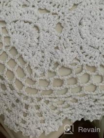 img 5 attached to 4-Pack Handmade Crochet Cotton Lace Placemats Doilies Coasters - 12 X 17 Inch Oval Shape, White