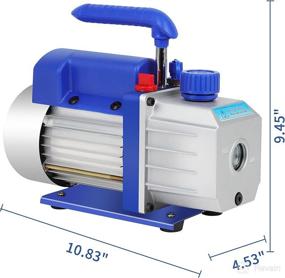 img 2 attached to 🔧 GYZJ 4CFM 1/3HP 5PA Rotary Vane Vacuum Pump: HVAC/Auto AC Air Conditioner Servicing for R12 R22 R134a R410a Systems, Refrigerant Recharging, Wine Degassing, Milking
