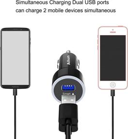 img 3 attached to 🔌 Ailun Car Charger Adapter: Dual Smart USB Ports, 4.8A 24W, Blue Ring Light for iPhone 12/11, Galaxy s20/s10