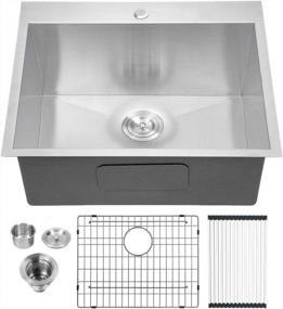 img 4 attached to 25"X22"X12" Stainless Steel Topmount Laundry Utility Sink With Single Bowl And 16 Gauge For Efficient Usage From Lordear