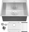 25"x22"x12" stainless steel topmount laundry utility sink with single bowl and 16 gauge for efficient usage from lordear logo