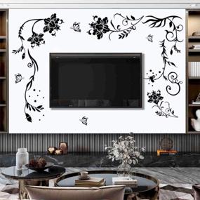 img 3 attached to Supzone Flowers Vine Wall Decals Black Flower Wall Stickers Butterfly Floral Wall Decor Removable Vinyl DIY Home Wall Art Stickers For Bedroom Living Room Sofa Backdrop TV Wall Decoration