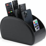 vlando remote control holder,dvd tv remote controls with 5 large compartments,bedside table,remote box storage box,mobile office stationery,pen organizer for desk,office supplies black logo