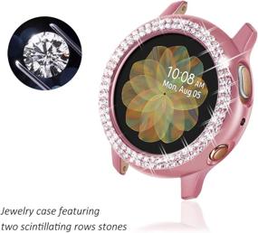 img 2 attached to Чехол Surace Galaxy Watch Active 2 44 мм, блестящий защитный каркас, совместимый с Samsung Galaxy Watch Active 2 (3 штуки, розовое золото / розовое золото / прозрачный) - 44 мм.
