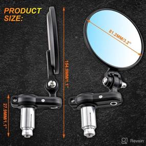 img 1 attached to KATUR Motorcycle Rear View Mirror: Foldable Convex Mirror for Harley Davidson, Honda, Kawasaki, Suzuki, Yamaha & More