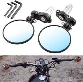 img 4 attached to KATUR Motorcycle Rear View Mirror: Foldable Convex Mirror for Harley Davidson, Honda, Kawasaki, Suzuki, Yamaha & More