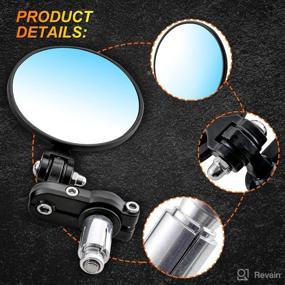 img 3 attached to KATUR Motorcycle Rear View Mirror: Foldable Convex Mirror for Harley Davidson, Honda, Kawasaki, Suzuki, Yamaha & More