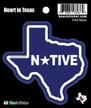 texas native sticker all weather waterproof logo