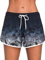 aptro floral women's beach board shorts with convenient pockets and swim trunk design логотип
