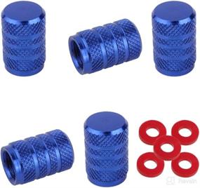 img 4 attached to 🚗 Winka Blue Round Car Tire Valve Stems Caps - Enhance Your Vehicle's Style with Wheel Tire Valve Stem Caps