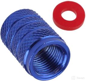 img 2 attached to 🚗 Winka Blue Round Car Tire Valve Stems Caps - Enhance Your Vehicle's Style with Wheel Tire Valve Stem Caps