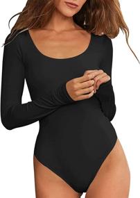 img 4 attached to TARAINYA Womens Bodysuit Stretchy Bodysuits Women's Clothing : Bodysuits